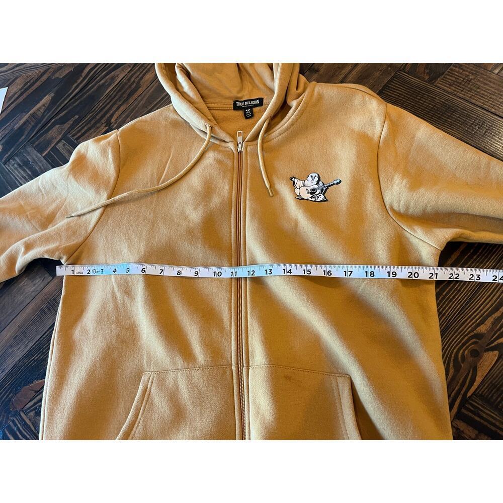True Religion Full Zip Hoodie Jacket Men Medium Gold Luxury Streetwear Y2K 2000s - Picture 5 of 8